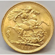 AUSTRALIA 1917 . ONE 1 SOVEREIGN . SYDNEY . GOLD